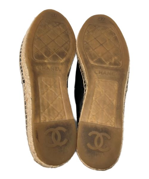 CHANEL（シャネル）CHANEL (シャネル) エスパドリーユ ブラック サイズ:37の古着・服飾アイテム