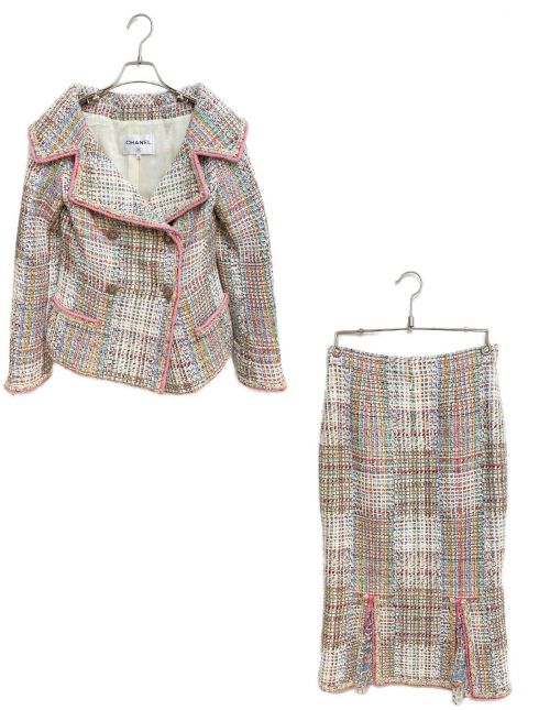 CHANEL（シャネル）CHANEL (シャネル) ツイードセットアップスーツ マルチカラー サイズ:36の古着・服飾アイテム