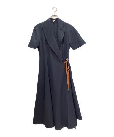 中古・古着通販】LOEWE (ロエベ) ラップフロントワンピース ネイビー
