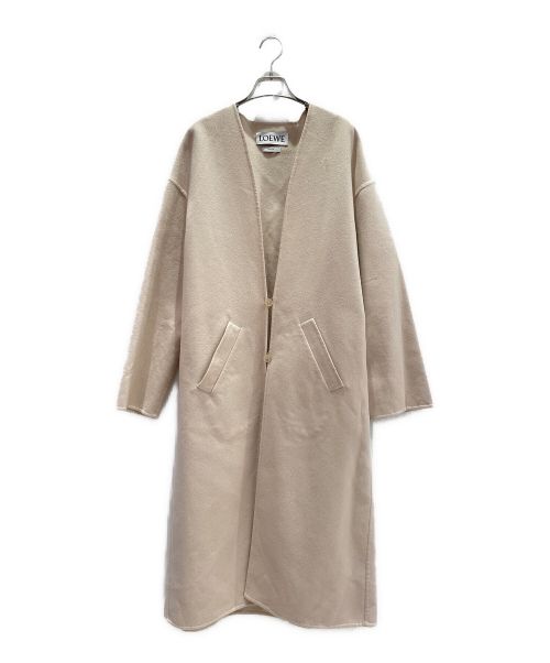 LOEWE（ロエベ）LOEWE (ロエベ) ウールカシミヤロングコート ベージュ サイズ:Ｓの古着・服飾アイテム