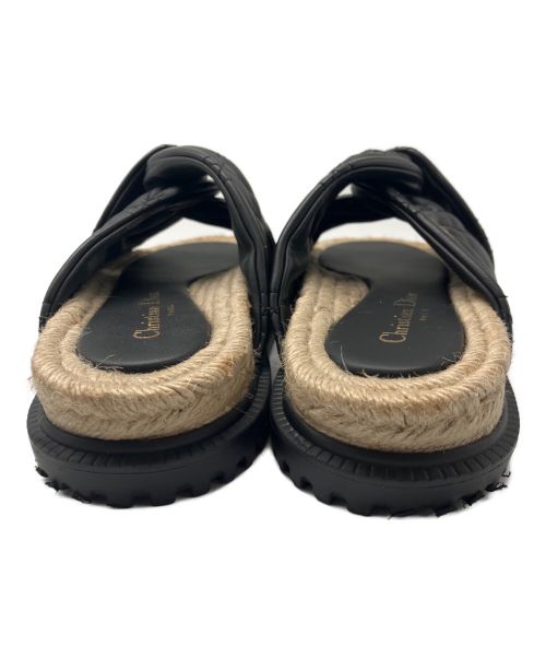 Christian Dior（クリスチャン ディオール）Christian Dior (クリスチャン ディオール) ウェッジソールバンドサンダル ブラック サイズ:36の古着・服飾アイテム