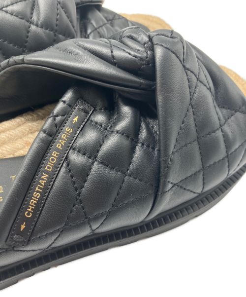 Christian Dior（クリスチャン ディオール）Christian Dior (クリスチャン ディオール) ウェッジソールバンドサンダル ブラック サイズ:36の古着・服飾アイテム