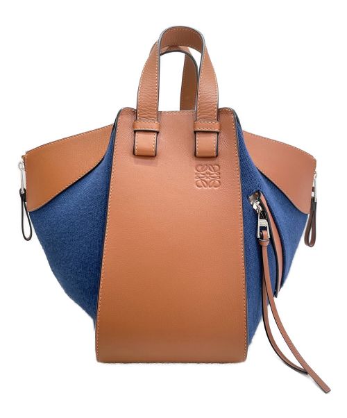 LOEWE（ロエベ）LOEWE (ロエベ) ハンモックバッグスモール ネイビー×ブラウン サイズ:スモールの古着・服飾アイテム