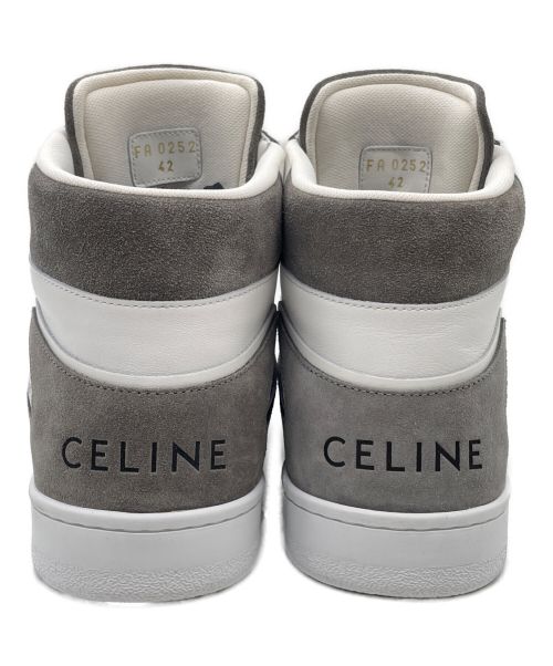 CELINE（セリーヌ）CELINE (セリーヌ) 22SS CT-01 「Z」 ハイトップスニーカー グレー×ホワイト サイズ:42の古着・服飾アイテム