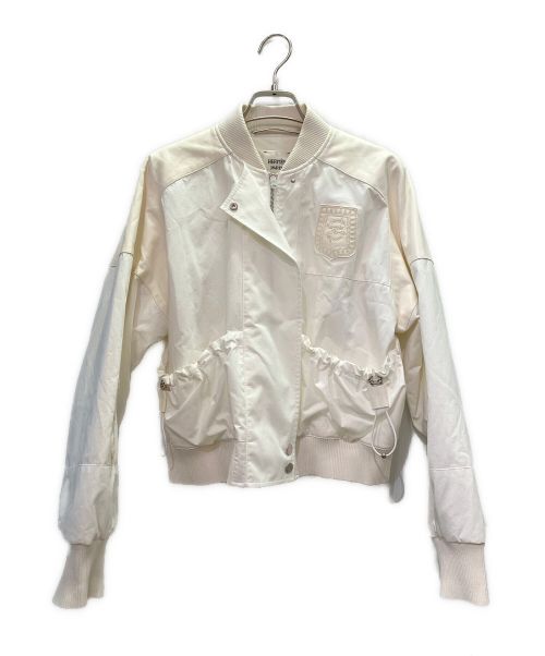 HERMES（エルメス）HERMES (エルメス) レザー切替ブルゾン ホワイト サイズ:36の古着・服飾アイテム