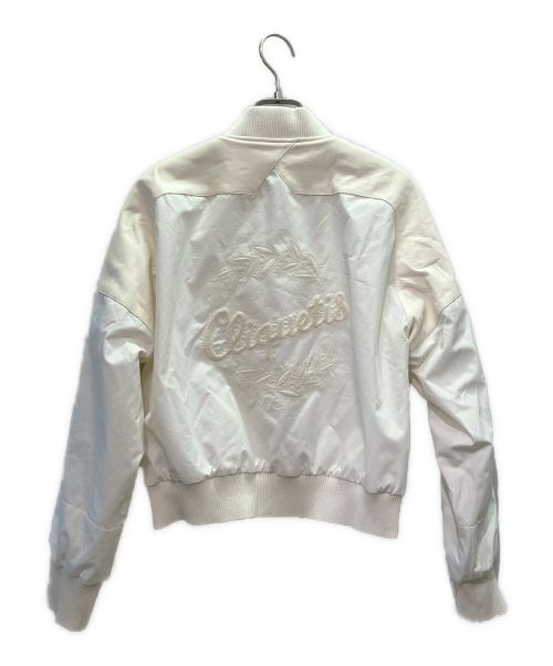HERMES（エルメス）HERMES (エルメス) レザー切替ブルゾン ホワイト サイズ:36の古着・服飾アイテム