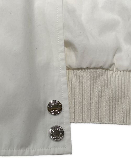 HERMES（エルメス）HERMES (エルメス) レザー切替ブルゾン ホワイト サイズ:36の古着・服飾アイテム