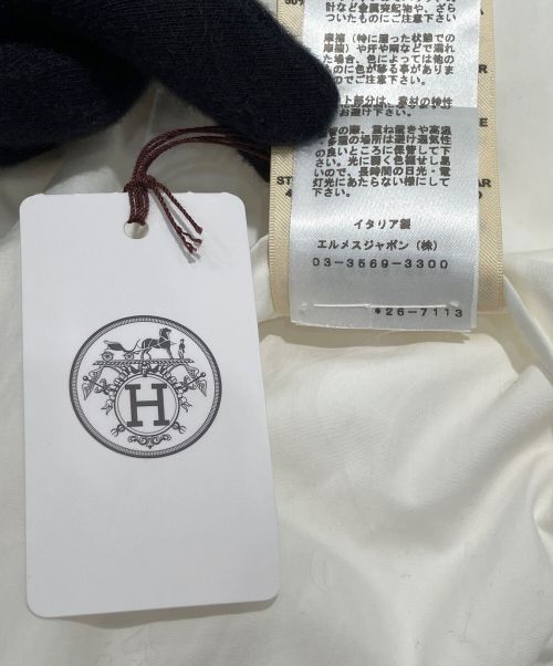 HERMES（エルメス）HERMES (エルメス) レザー切替ブルゾン ホワイト サイズ:36の古着・服飾アイテム