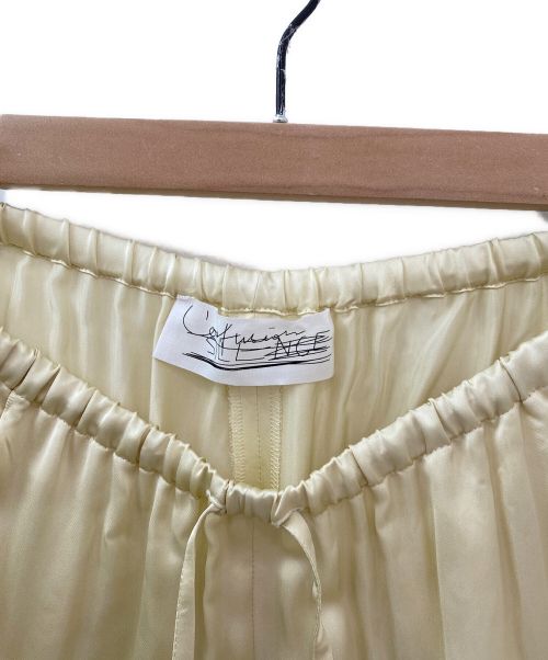 CHAOS（カオス）CHAOS (カオス) サテンフレアパンツ ライトイエロー サイズ:Fの古着・服飾アイテム