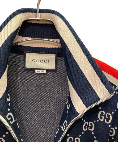 GUCCI（グッチ）GUCCI (グッチ) GGジャガードコットンジャケット ネイビー サイズ:Lの古着・服飾アイテム