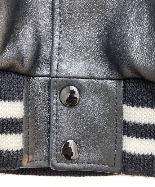 CELINE（セリーヌ）CELINE (セリーヌ) 21AW カーフレザーバーシティオーバーサイズブルゾン ブラック サイズ:46 未使用品の古着・服飾アイテム