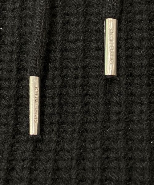 CELINE（セリーヌ）CELINE (セリーヌ) フード付きセーター / リブ編みウール ブラック サイズ:Sの古着・服飾アイテム