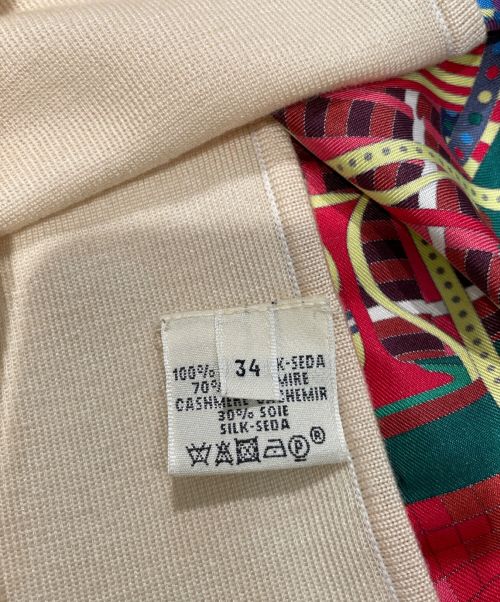 HERMES（エルメス）HERMES (エルメス) シルクカシミヤノースリーブニット マルチカラー×ベージュ サイズ:34の古着・服飾アイテム