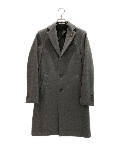 LARDINI（ラルディーニ）LARDINI (ラルディーニ) ウールフランネル シングル チェスター コート グレー サイズ:42の古着・服飾アイテム