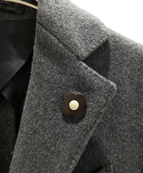 LARDINI（ラルディーニ）LARDINI (ラルディーニ) ウールフランネル シングル チェスター コート グレー サイズ:42の古着・服飾アイテム
