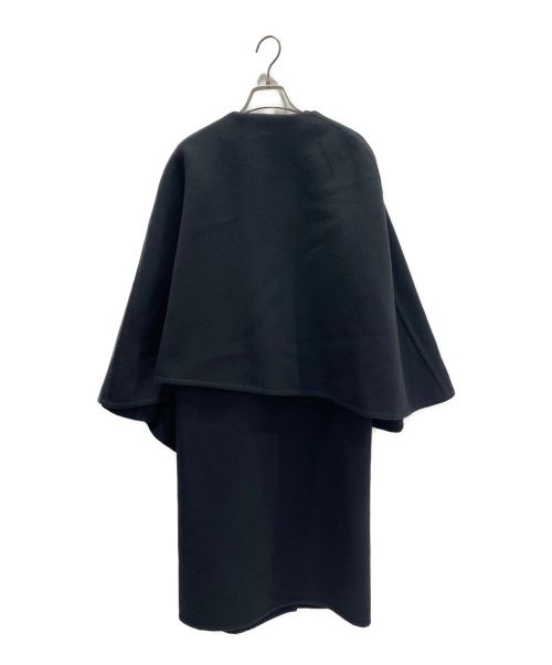 HERMES（エルメス）HERMES (エルメス) ケープ付カシミヤノーカラーコート ブラック サイズ:34の古着・服飾アイテム