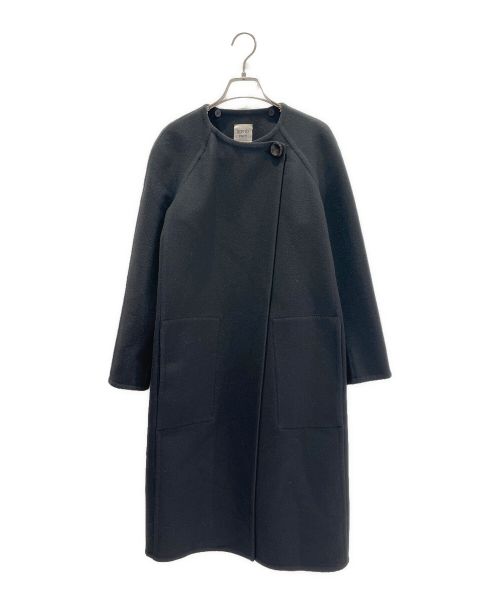 HERMES（エルメス）HERMES (エルメス) ケープ付カシミヤノーカラーコート ブラック サイズ:34の古着・服飾アイテム