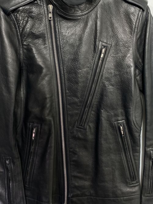RICK OWENS（リックオウエンス）RICK OWENS (リック オウエンス) レザーライダースジャケット ブラック サイズ:46の古着・服飾アイテム
