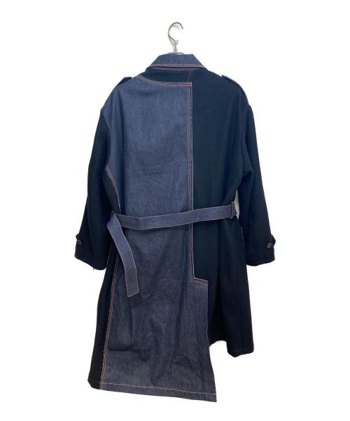 KHOKI（コッキ）KHOKI (コッキ) FALL COAT ブラック×インディゴ サイズ:2の古着・服飾アイテム