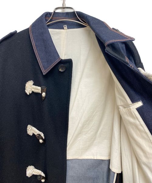 KHOKI（コッキ）KHOKI (コッキ) FALL COAT ブラック×インディゴ サイズ:2の古着・服飾アイテム