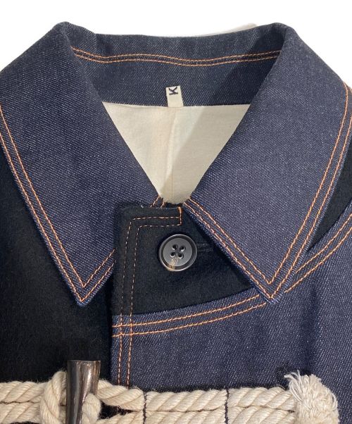 KHOKI（コッキ）KHOKI (コッキ) FALL COAT ブラック×インディゴ サイズ:2の古着・服飾アイテム