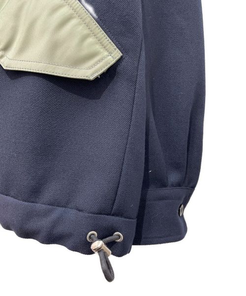 sacai（サカイ）sacai (サカイ) 21AW Wool Surge Nylon Twill Blouson ネイビー×オリーブ サイズ:3の古着・服飾アイテム