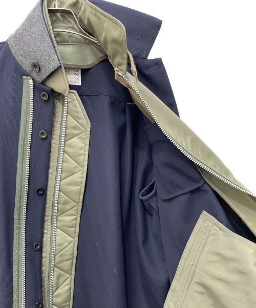 sacai（サカイ）sacai (サカイ) 21AW Wool Surge Nylon Twill Blouson ネイビー×オリーブ サイズ:3の古着・服飾アイテム