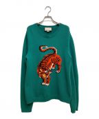GUCCIグッチ）の古着「タイガージャガードニット」｜グリーン