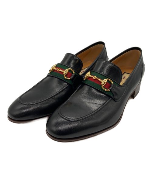 GUCCI（グッチ）GUCCI (グッチ) ホースビットウェブローファー ブラック サイズ:41の古着・服飾アイテム