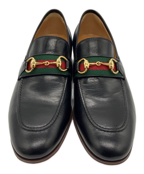 GUCCI（グッチ）GUCCI (グッチ) ホースビットウェブローファー ブラック サイズ:41の古着・服飾アイテム