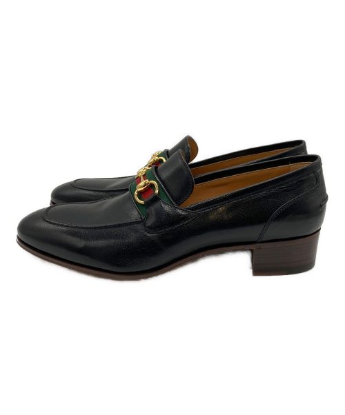 GUCCI（グッチ）GUCCI (グッチ) ホースビットウェブローファー ブラック サイズ:41の古着・服飾アイテム