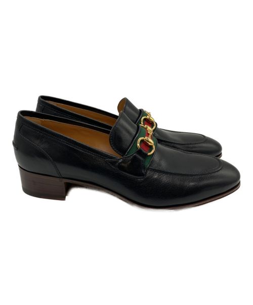 GUCCI（グッチ）GUCCI (グッチ) ホースビットウェブローファー ブラック サイズ:41の古着・服飾アイテム