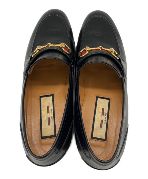 GUCCI（グッチ）GUCCI (グッチ) ホースビットウェブローファー ブラック サイズ:41の古着・服飾アイテム