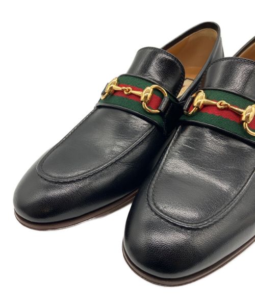 GUCCI（グッチ）GUCCI (グッチ) ホースビットウェブローファー ブラック サイズ:41の古着・服飾アイテム