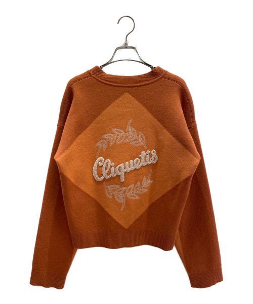 HERMES（エルメス）HERMES (エルメス) ニットカーディガン オレンジ サイズ:38の古着・服飾アイテム