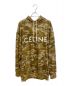 CELINE（セリーヌ）の古着「22SSスタッズ付き CELINE フーディ / コットンフリース」｜ブラウン×オリーブ