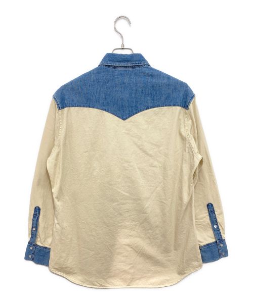 CELINE（セリーヌ）CELINE (セリーヌ) 22SS ウエスタンシャツ / ユニオンオーシャンウォッシュ デニム インディゴ×アイボリー サイズ:Sの古着・服飾アイテム
