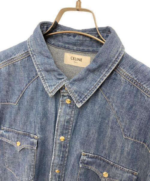 CELINE（セリーヌ）CELINE (セリーヌ) 22SS カウボーイ/ペインターシャツ インディゴ サイズ:Sの古着・服飾アイテム