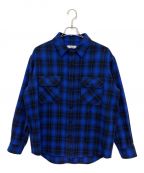 CELINEセリーヌ）の古着「22AW ルーズシャツ チェック / フランネル」｜ブルー×ブラック