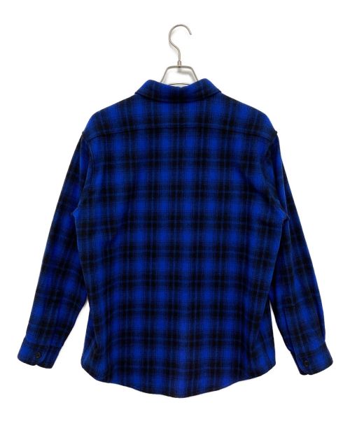 CELINE（セリーヌ）CELINE (セリーヌ) 22AW ルーズシャツ チェック / フランネル ブルー×ブラック サイズ:37の古着・服飾アイテム