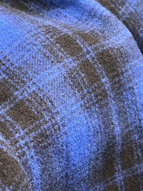 CELINE（セリーヌ）CELINE (セリーヌ) 22AW ルーズシャツ チェック / フランネル ブルー×ブラック サイズ:37の古着・服飾アイテム