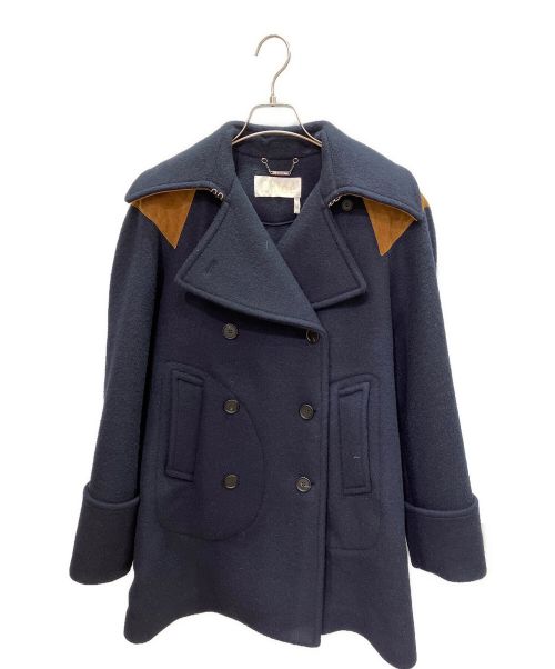 Chloe（クロエ）Chloe (クロエ) モヘヤウールダブルブレストコート ネイビー サイズ:34の古着・服飾アイテム