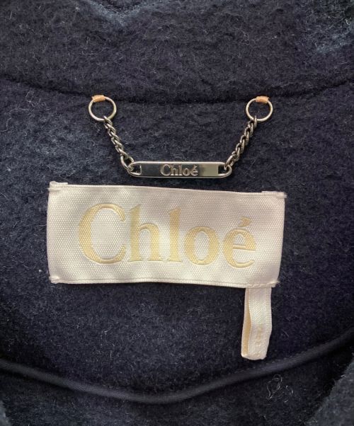 Chloe（クロエ）Chloe (クロエ) モヘヤウールダブルブレストコート ネイビー サイズ:34の古着・服飾アイテム