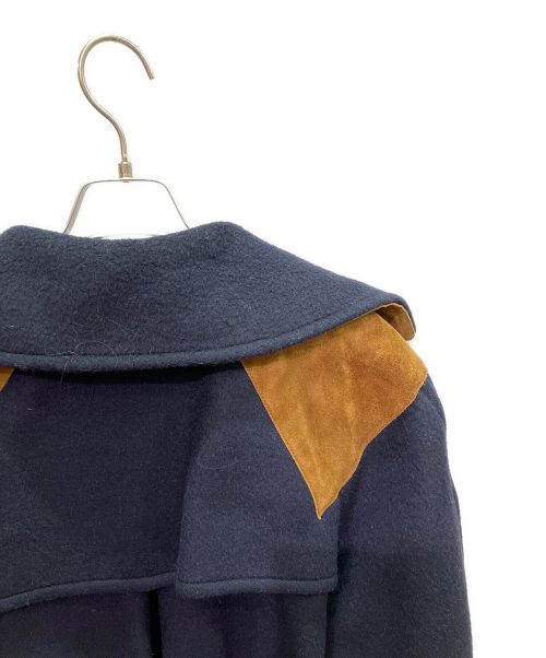 Chloe（クロエ）Chloe (クロエ) モヘヤウールダブルブレストコート ネイビー サイズ:34の古着・服飾アイテム