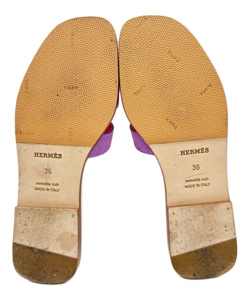 HERMES（エルメス）HERMES (エルメス) オランサンダル パープル/ルージュ サイズ:36の古着・服飾アイテム