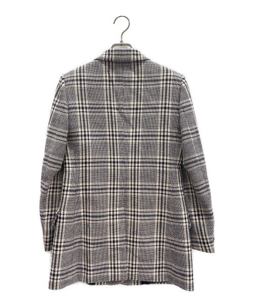 GUCCI（グッチ）GUCCI (グッチ) チェックダブルブレストブレザー ホワイト×ネイビー サイズ:40の古着・服飾アイテム