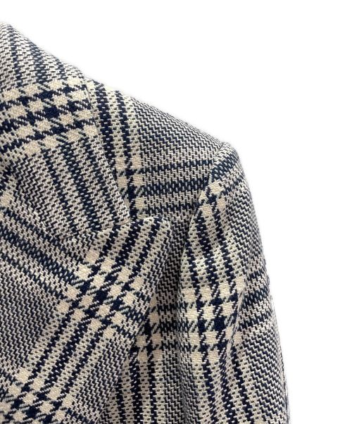 GUCCI（グッチ）GUCCI (グッチ) チェックダブルブレストブレザー ホワイト×ネイビー サイズ:40の古着・服飾アイテム