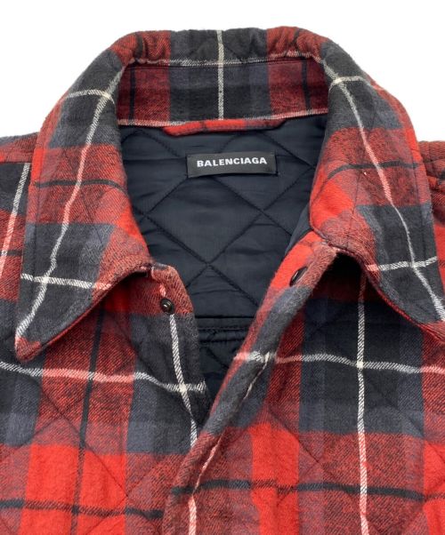 BALENCIAGA（バレンシアガ）BALENCIAGA (バレンシアガ) QUILTED JACKET WITH COLLAR レッド サイズ:44の古着・服飾アイテム