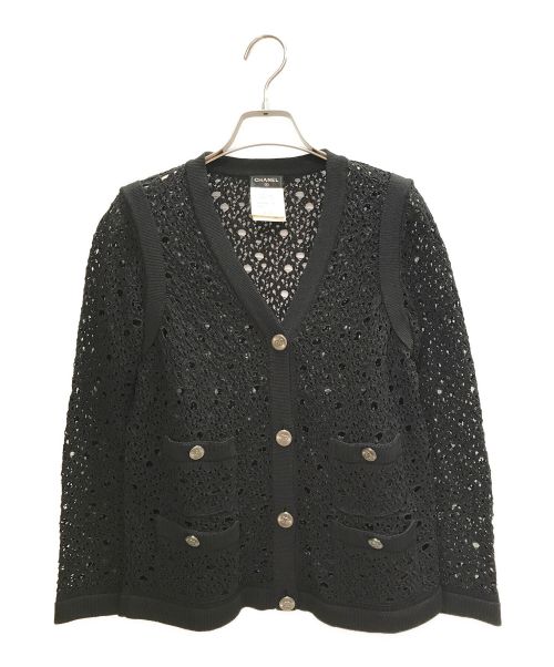 CHANEL（シャネル）CHANEL (シャネル) レースカーディガン ブラック サイズ:34の古着・服飾アイテム
