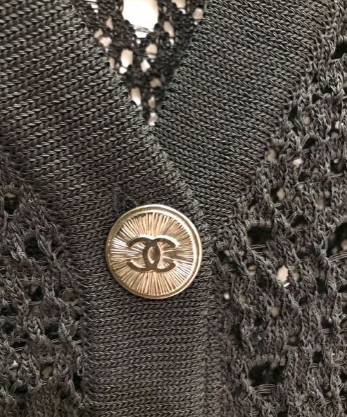 CHANEL（シャネル）CHANEL (シャネル) レースカーディガン ブラック サイズ:34の古着・服飾アイテム
